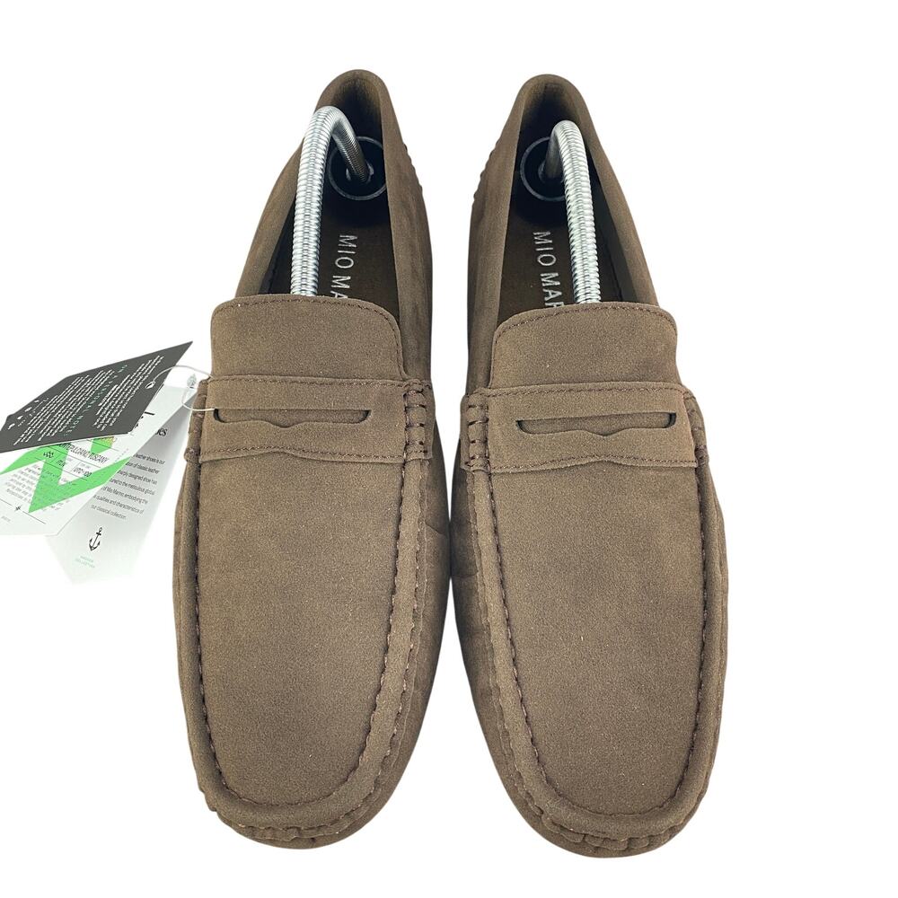 Mio Marino Brown Suede Upper Threaded Band Loafer Mens 10 Slipper Shoes
